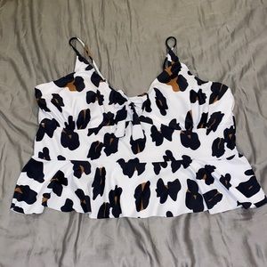 SHEIN Leopard Print Swim Top